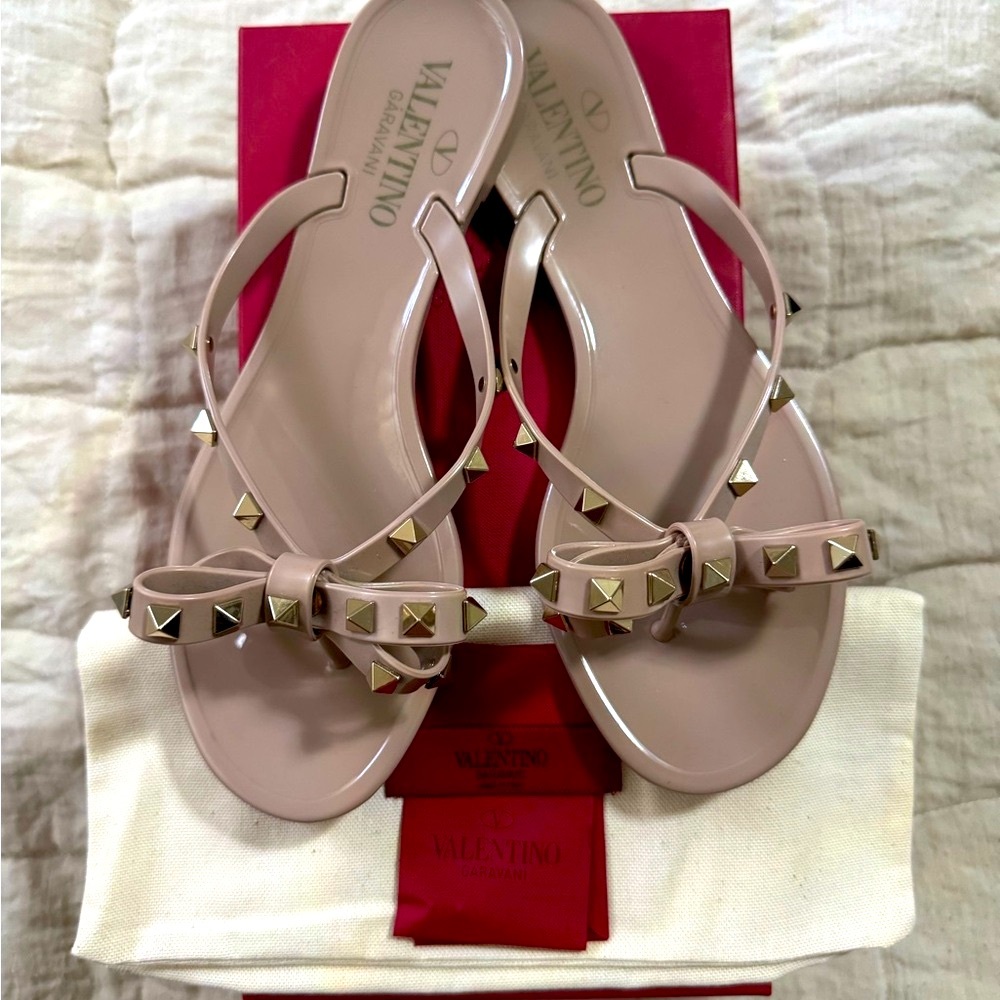 Valentino Pink Rockstud Sandals